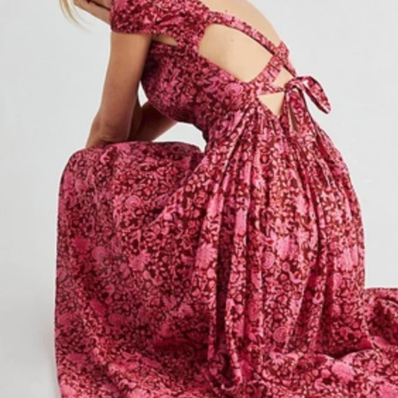 Freepeople Ultraviolet Dress Raspberry Combo Size: Large - Picture 5 of 6